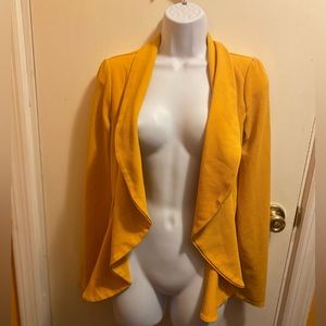 Lightweight fun casual Mustard Yellow Colored Blazer by Doublju
